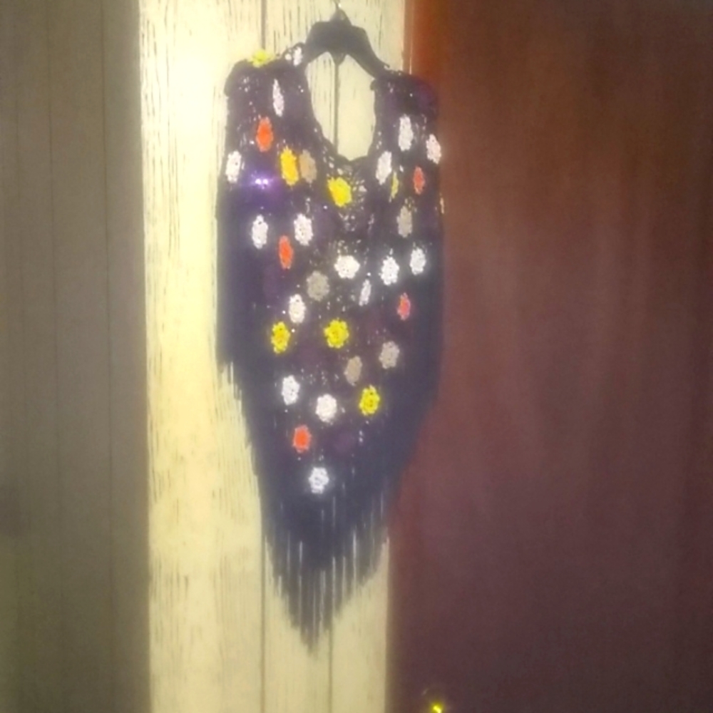 Black colorful shawl